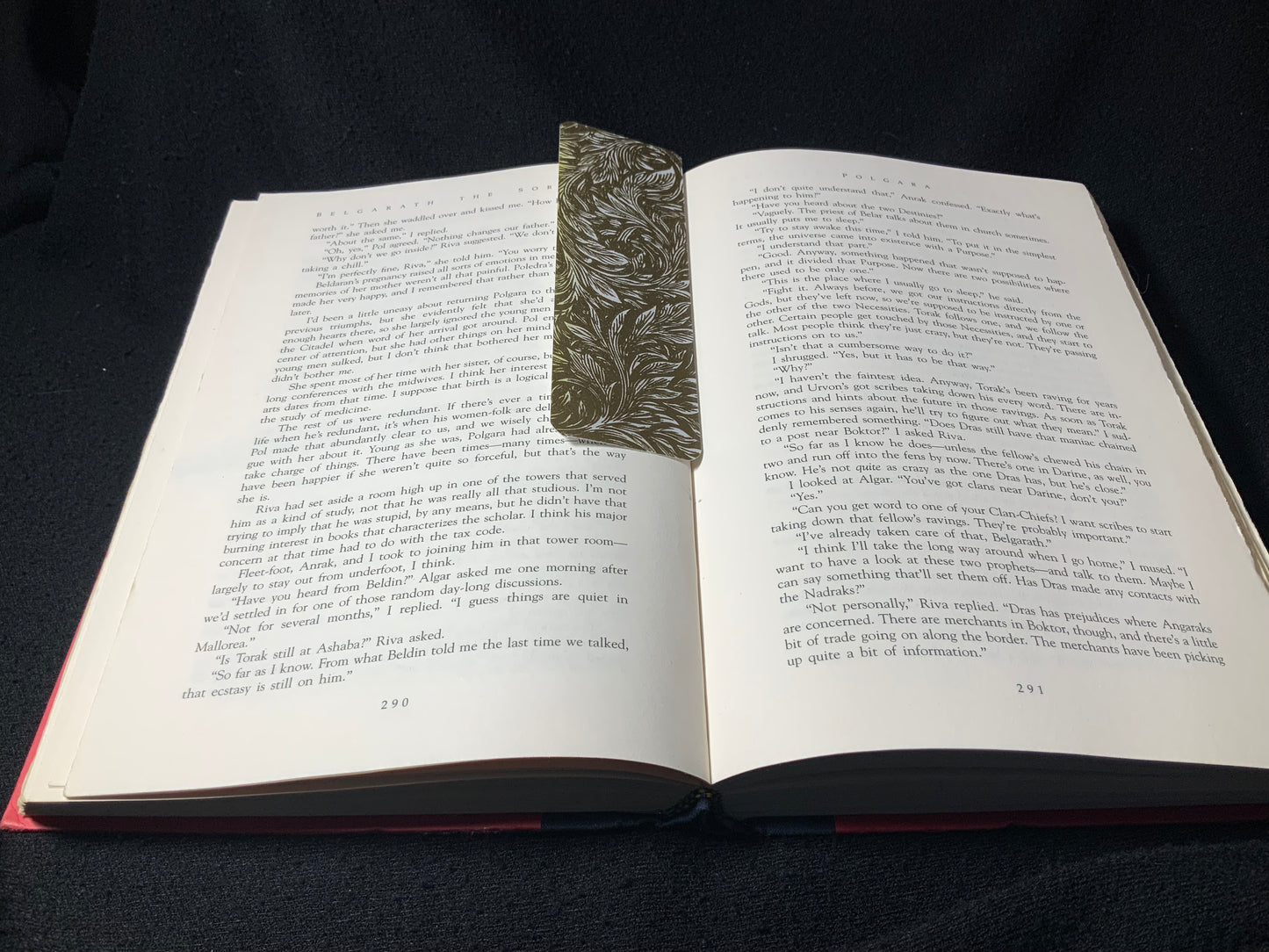 Shortie Acanthus Leaves Yellow & Copper Bookmark 2