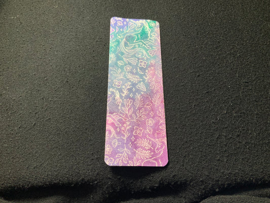 Shortie Watercolor Unicorn Bookmark: Teal & Purple 2