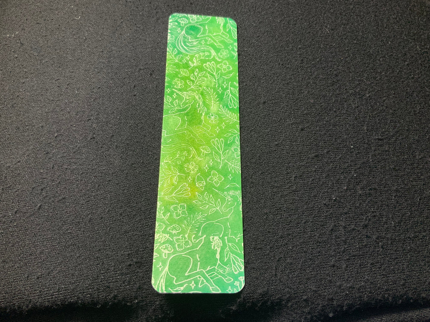 Watercolor Unicorn Bookmark: Green & Blue 4