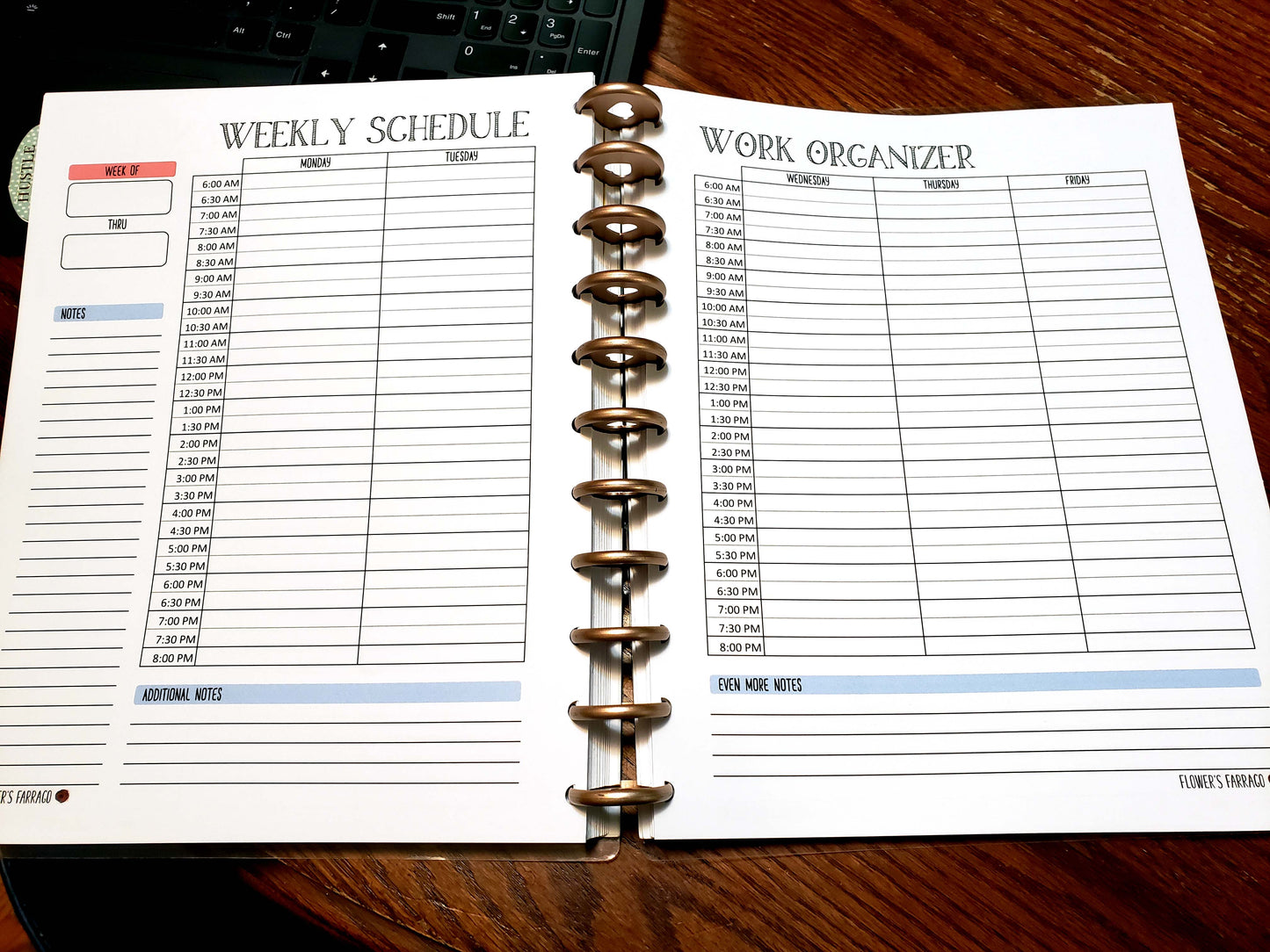 Work Week Organizer Planner Package